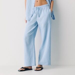 Aritzia Little Moon Airplush Cotton Sail Cropped Pants in Cosmic Dust Blue